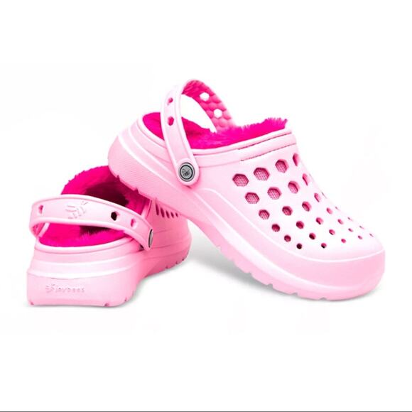 JOYBEES GIRLS COZY LINED PINK CLOG NWT SZ 12/13 Summer slip on water shoe - Picture 1 of 4